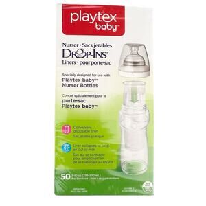 Playtex Drop-Ins Bottle Nurser 8-10 oz Pack of 50 NWT